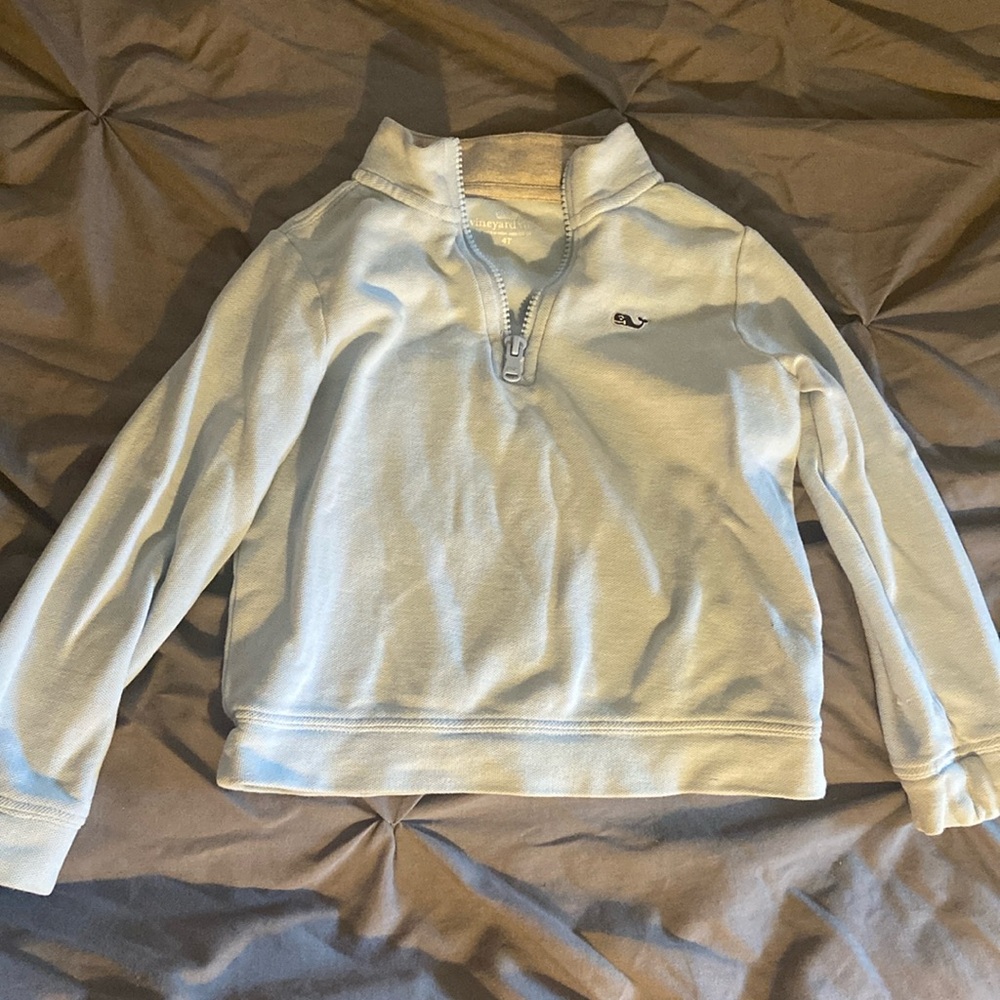 4T Toddler Boy Vineyard Vine 1/4 Zip Pullover Light Blue